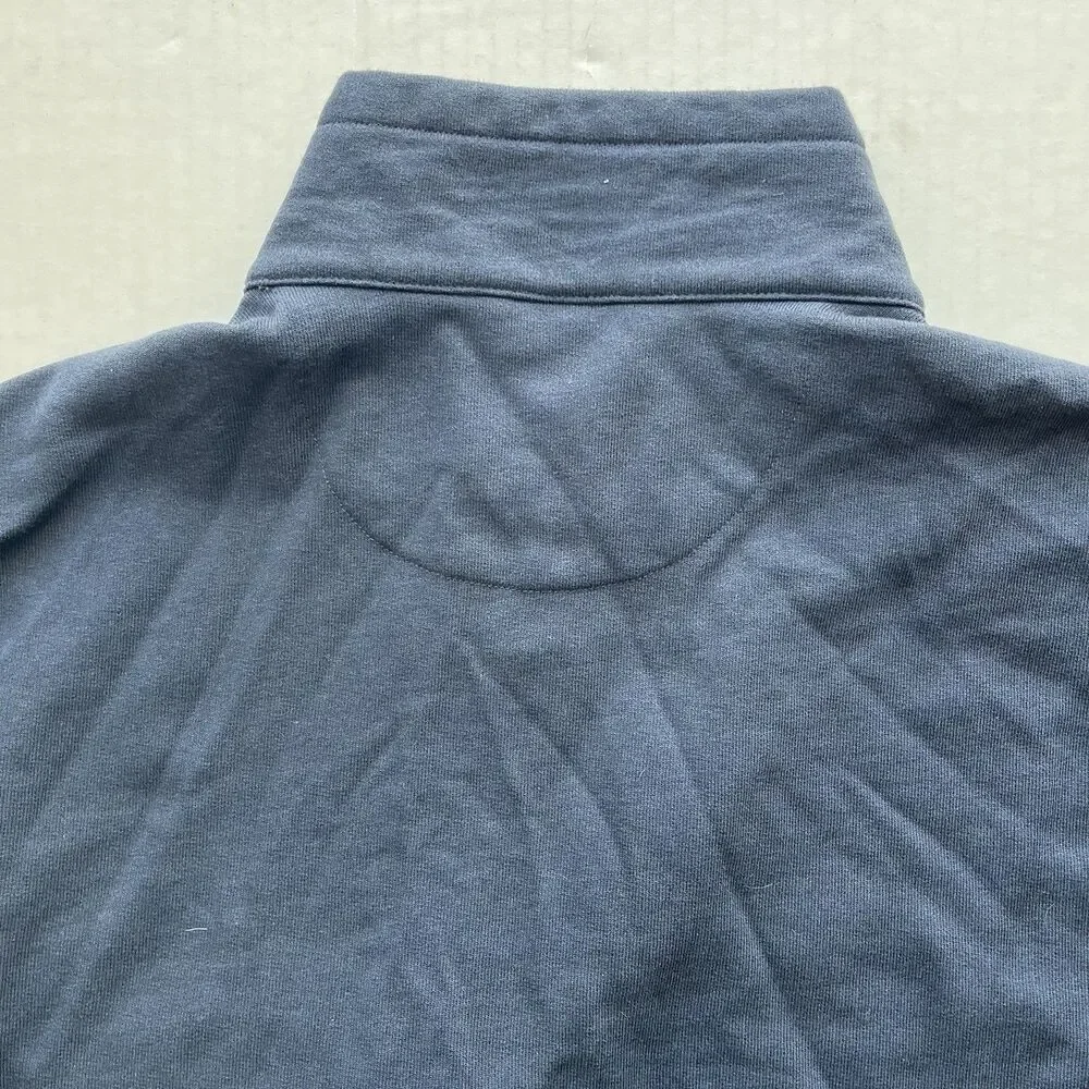 UNTUCKIT Parkson 1/4 Snap Fleece Pullover Sweatshirt Navy Pocket & Slits Size L